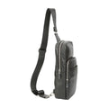 Black Full-Grain Leather Sling Bag for Men by MiamiLeathers.com