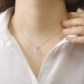 Black Sapphire Cross Necklace by Fine Color Jewels