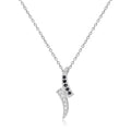 Black Sapphire Dainty Pendant Necklace by Fine Color Jewels