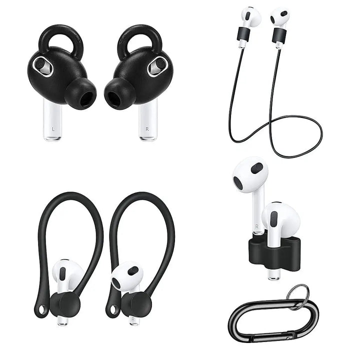 Black Silicone Accessories Kit - Apple AirPods 3 (3rd Generation) by Zerodamage Sahara Case LLC