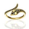 Black Spinel Serpent Snake Ring