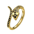 Black Spinel Serpent Snake Ring by Fine Color Jewels