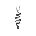 Black Spinel Snake Necklace by Fine Color Jewels