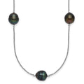 Black Tahitian Pearl By The Yard Necklace by Fine Color Jewels
