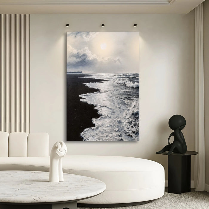 Black & White Waves Abstract Wall Art by Tailored Canvases