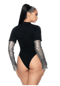 Rhinestone Sleeve Bodysuit by The House of Stylez