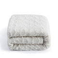 DaDa Bedding Luxury White Roses Fluffy Soft Sherpa Backside Faux Fur Throw Blanket (K11) by DaDalogy Bedding Collection