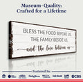 Bless The Food Before Us And The Love Between Us Sign by Tailored Canvases