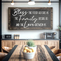 Bless The Food Before Us And The Love Between Us Sign III by Tailored Canvases