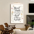 Blessed Is The Family Faith Sign by Tailored Canvases