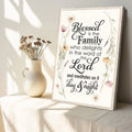Blessed Is The Family Faith Sign by Tailored Canvases