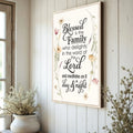 Blessed Is The Family Faith Sign by Tailored Canvases