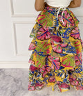 Blissful Views Printed Ruffled High Low Skirt by Fasheabe
