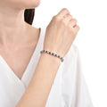 Blue and White Square Sapphire Bracelet by Fine Color Jewels