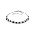 Blue and White Square Sapphire Bracelet by Fine Color Jewels
