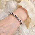 Blue and White Square Sapphire Bracelet by Fine Color Jewels