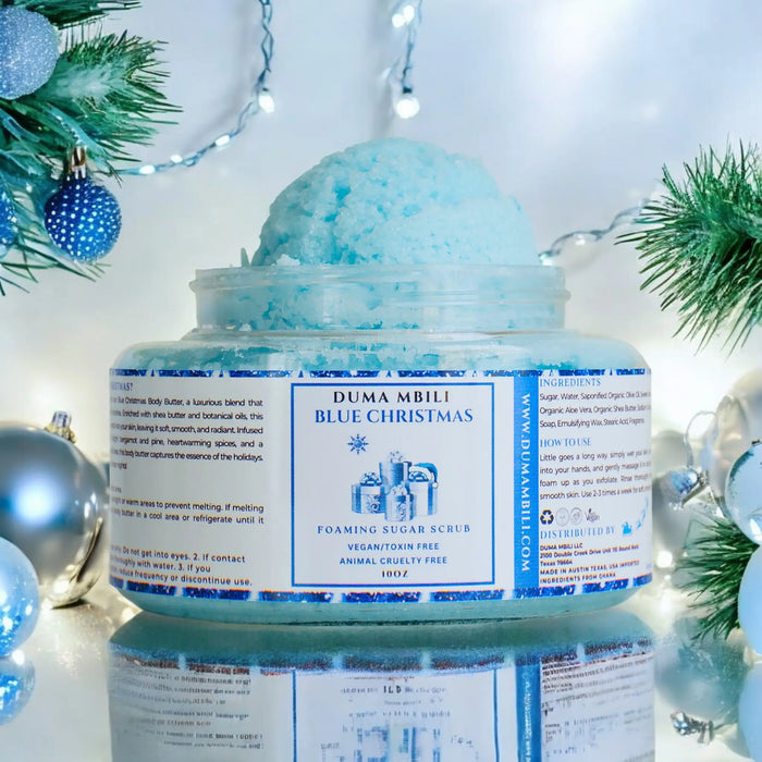 Blue Christmas Foaming Sugar Scrub by Duma Mbili LLC