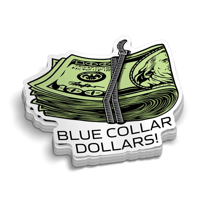 Blue Collar Dollars - Hard Hat Decal by Armed American Supply