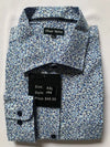 Blue Floral Men's Long Sleeves Dress Shirt