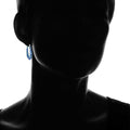 Blue Inside Out Hoops in 18K White Gold-Plating Made with Blue Swarovski Crystal by DailySale