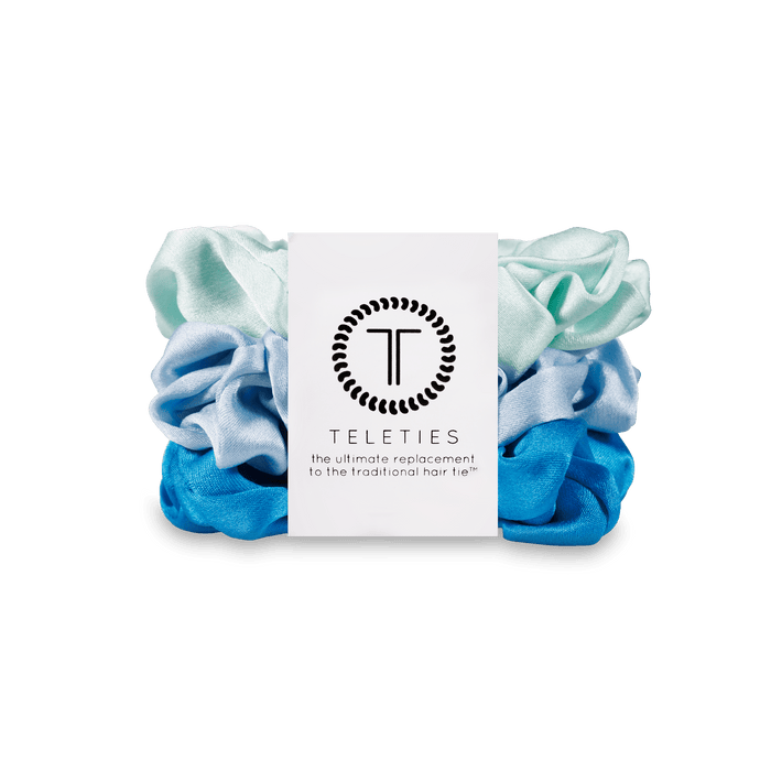 Blue My Mind Large Silk Scrunchies by TELETIES