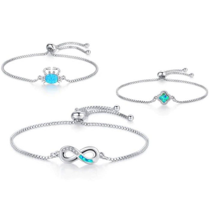 Blue Opal Adjustable Bolo Charm Bracelets by DailySale