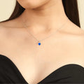 Blue Opal Heart Necklace by Fine Color Jewels