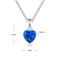 Blue Opal Heart Necklace by Fine Color Jewels
