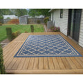 Jardin Collection Moroccan Trellis Design Natural Blue 5 ft. x 7 ft. by Vanessa Jane