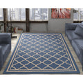Jardin Collection Moroccan Trellis Design Natural Blue 5 ft. x 7 ft. by Vanessa Jane