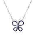 Blue Sapphire Butterfly Necklace by Fine Color Jewels