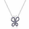 Blue Sapphire Butterfly Necklace by Fine Color Jewels