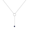 Blue Sapphire Drop Necklace by Fine Color Jewels