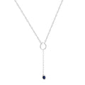 Blue Sapphire Drop Necklace by Fine Color Jewels