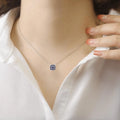 Blue Sapphire Encrusted Pendant Necklace by Fine Color Jewels