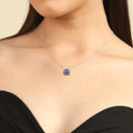 Blue Sapphire Encrusted Pendant Necklace by Fine Color Jewels