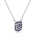 Blue Sapphire Encrusted Pendant Necklace by Fine Color Jewels