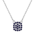 Blue Sapphire Encrusted Pendant Necklace by Fine Color Jewels