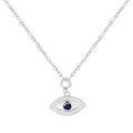 Blue Sapphire Evil Eye Necklace by Fine Color Jewels