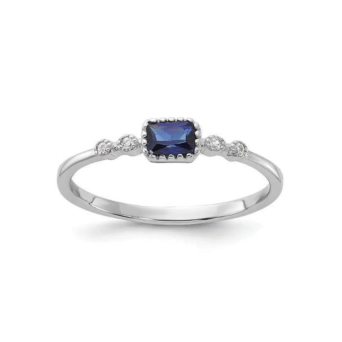 Blue Spinel and White Sapphire Ring by Fine Color Jewels