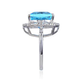 Blue Topaz Cushion Statement Ring by Fine Color Jewels