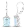 Blue Topaz Dangle Earrings by Fine Color Jewels