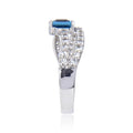 Blue Topaz Dual Band Fashion Ring by Fine Color Jewels
