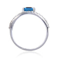 Blue Topaz Dual Band Fashion Ring by Fine Color Jewels