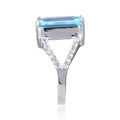 Blue Topaz Emerald Cut Statement Ring by Fine Color Jewels