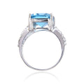 Blue Topaz Emerald Cut Statement Ring by Fine Color Jewels