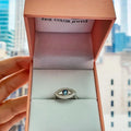 Blue Topaz Evil Eye Ring by Fine Color Jewels