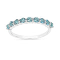 Blue Topaz Half Eternity Ring by Fine Color Jewels
