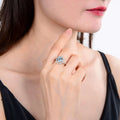 Blue Topaz Halo Fashion Ring by Fine Color Jewels