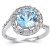 Blue Topaz Halo Fashion Ring